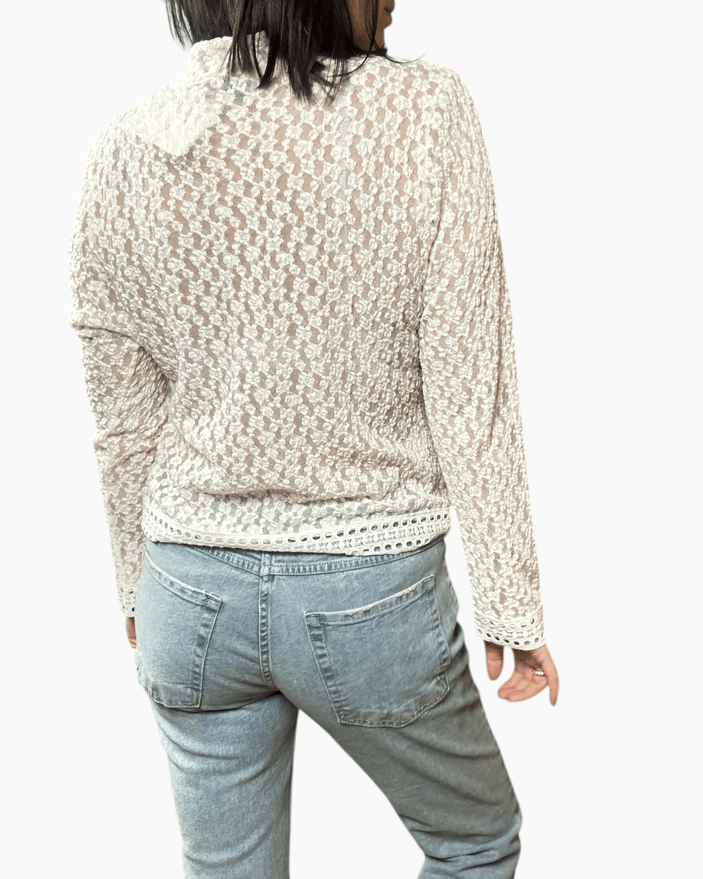 CAMICIA IN PIZZO CON ALAMARI SUSY MIX - XE BLU ABBIGLIAMENTO