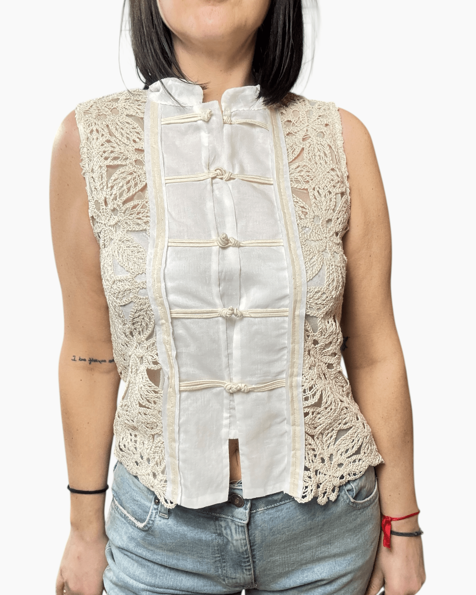 CAMICIA SMANICATA CON ALAMARI TENSIONE IN - XE BLU ABBIGLIAMENTO