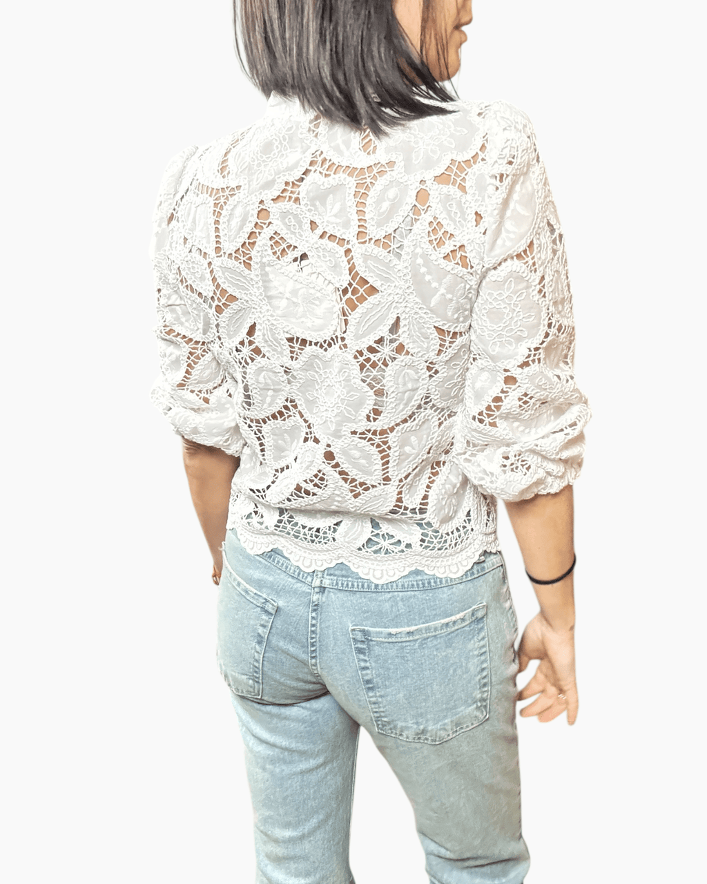 CAMICIA IN PIZZO MACRAME' TENSIONE IN - XE BLU ABBIGLIAMENTO