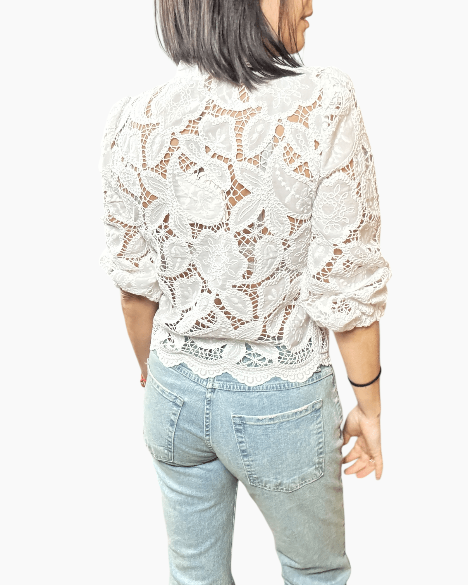 CAMICIA IN PIZZO MACRAME' TENSIONE IN - XE BLU ABBIGLIAMENTO