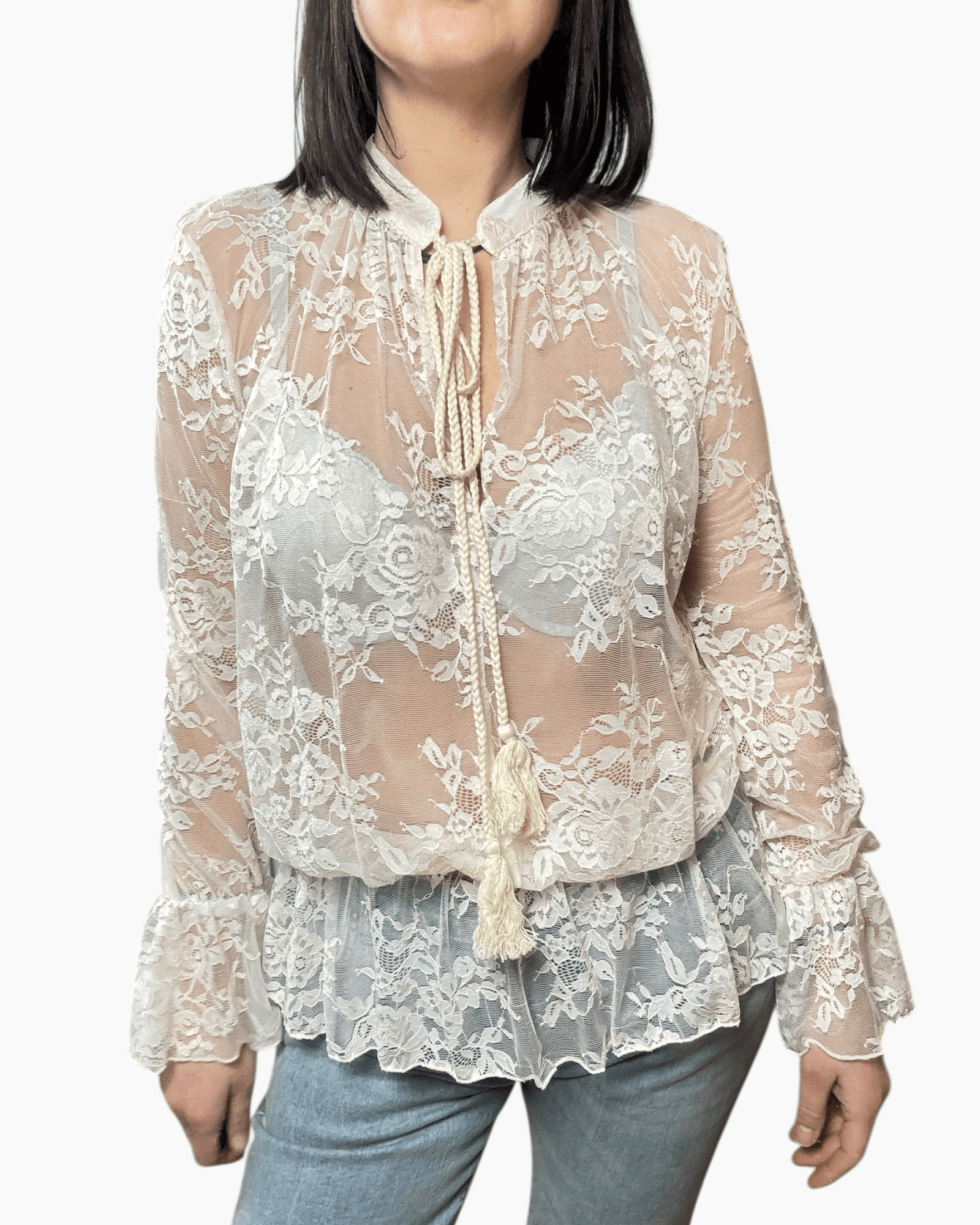 CAMICIA IN PIZZO VELATO VICOLO - XE BLU ABBIGLIAMENTO