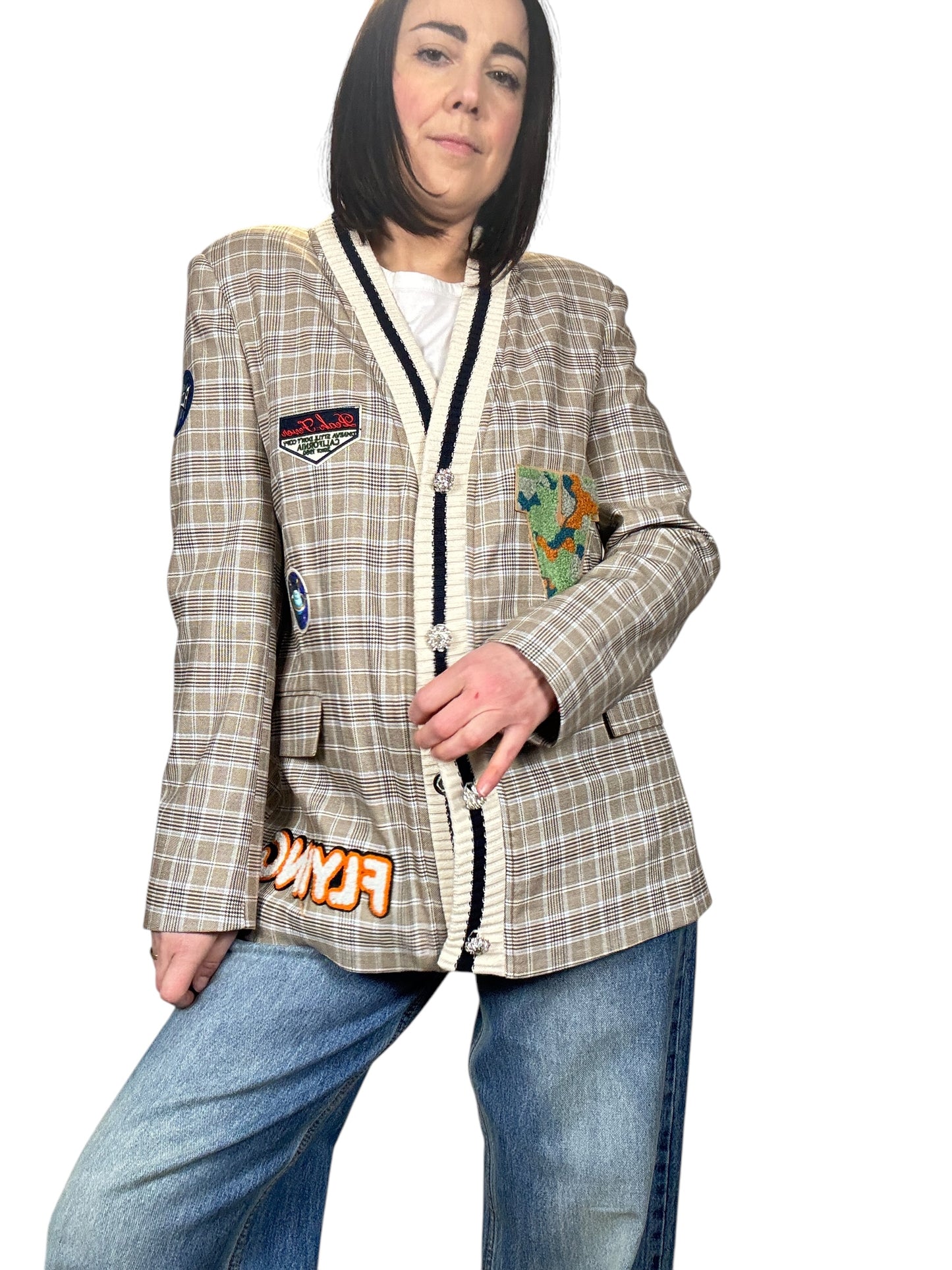 GIACCA QUADRI CON PATCH VICOLO