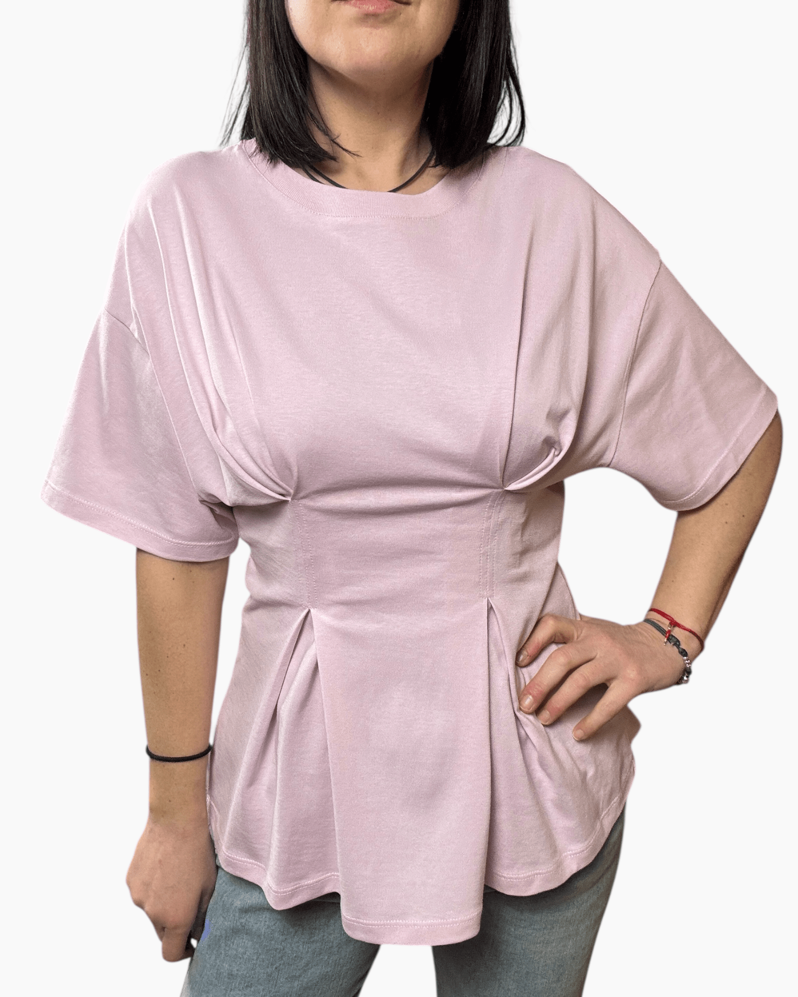 MAGLIETTA CON PINCES VICOLO - XE BLU ABBIGLIAMENTO