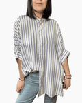 CAMICIA RIGATA CON MANICA A KIMONO DIXIE - XE BLU ABBIGLIAMENTO