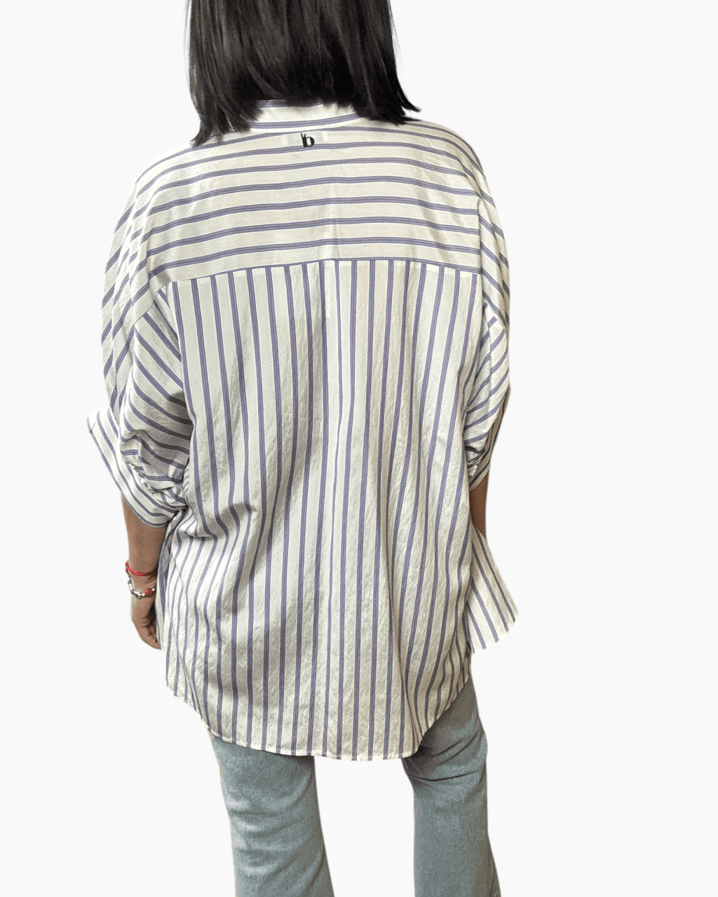 CAMICIA RIGATA CON MANICA A KIMONO DIXIE - XE BLU ABBIGLIAMENTO