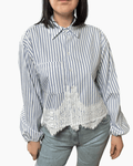 CAMICIA A RIGHE CON PASSAMANERIA DIXIE - XE BLU ABBIGLIAMENTO