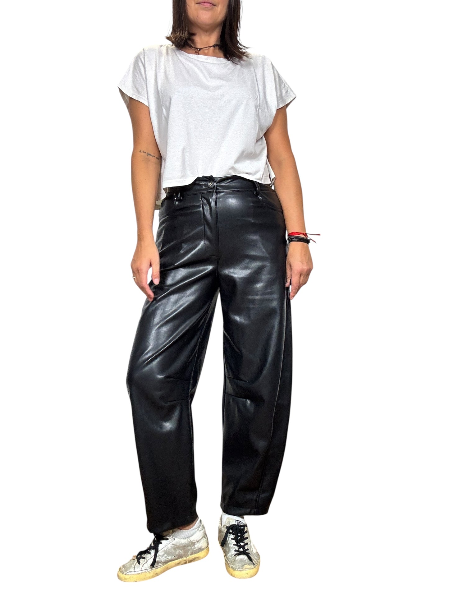 PANTALONE A UOVO IN ECOPELLE HAVEONE