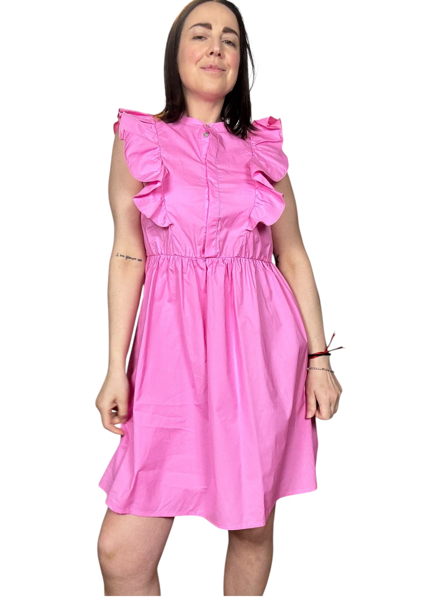 ABITO SMANICATO CON VOLANT SUSY MIX