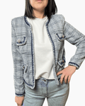 GIACCA CHANEL IN TWEED VICOLO - XE BLU ABBIGLIAMENTO