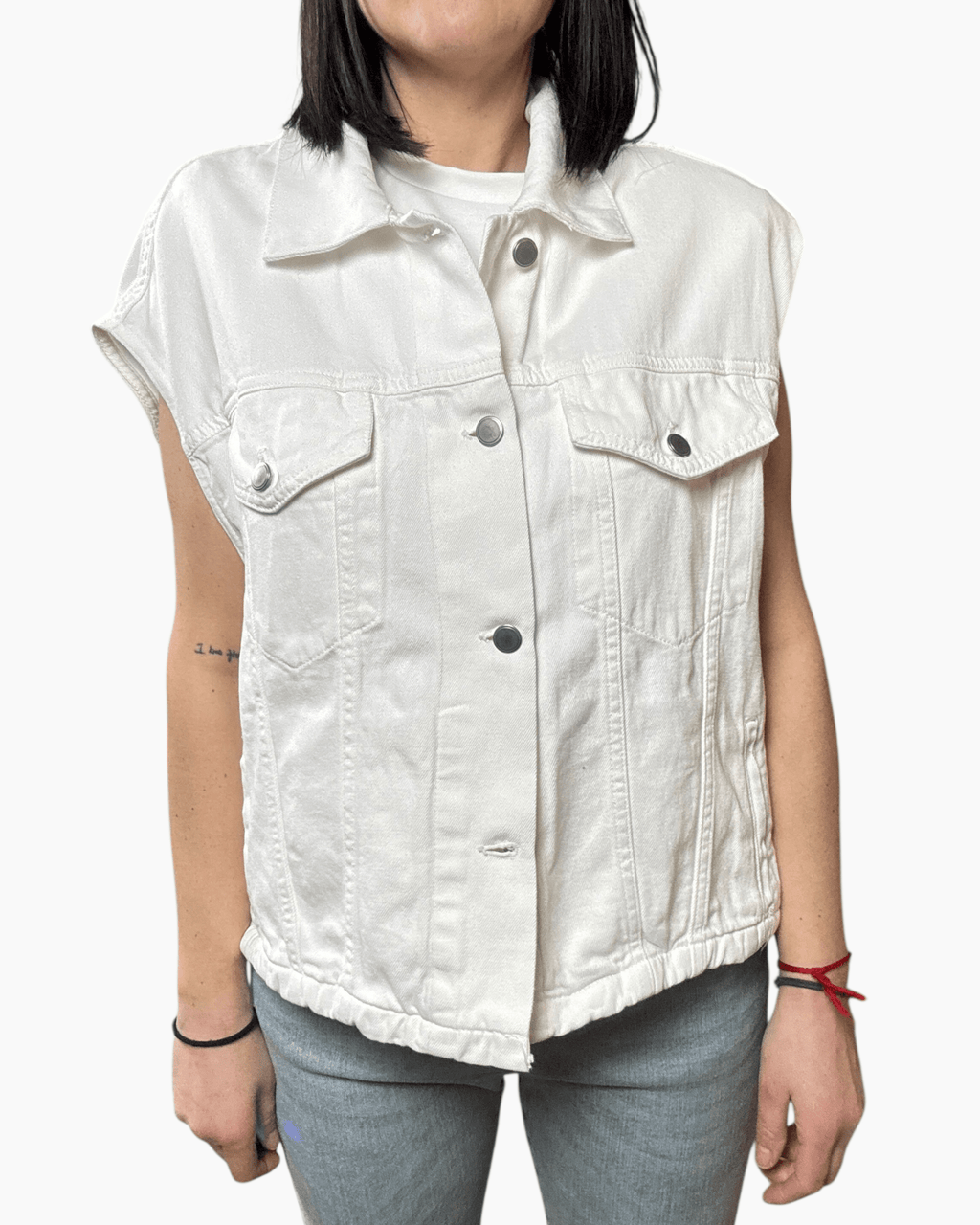 GILET IN JEANS SUSY MIX - XE BLU ABBIGLIAMENTO