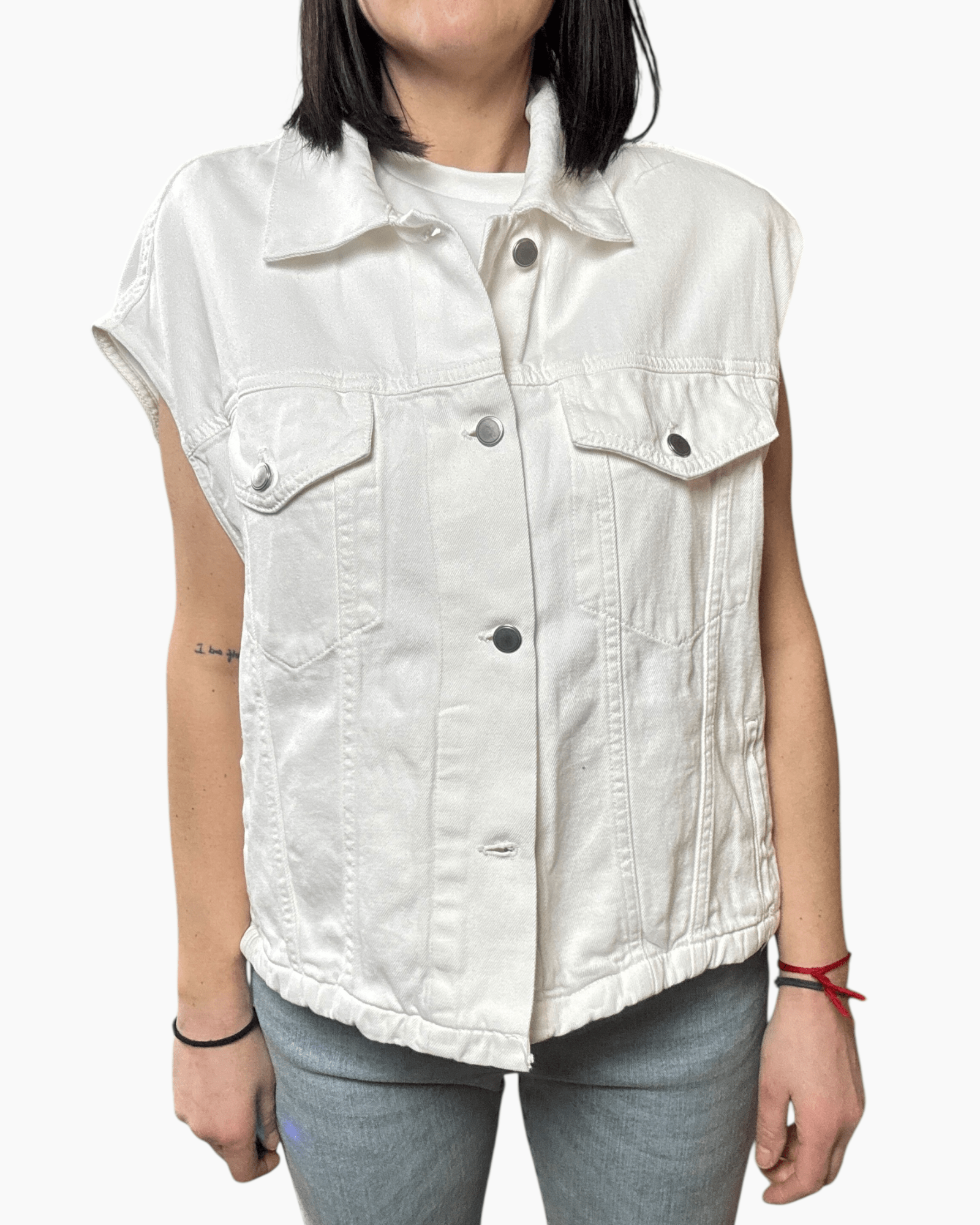 GILET IN JEANS SUSY MIX - XE BLU ABBIGLIAMENTO