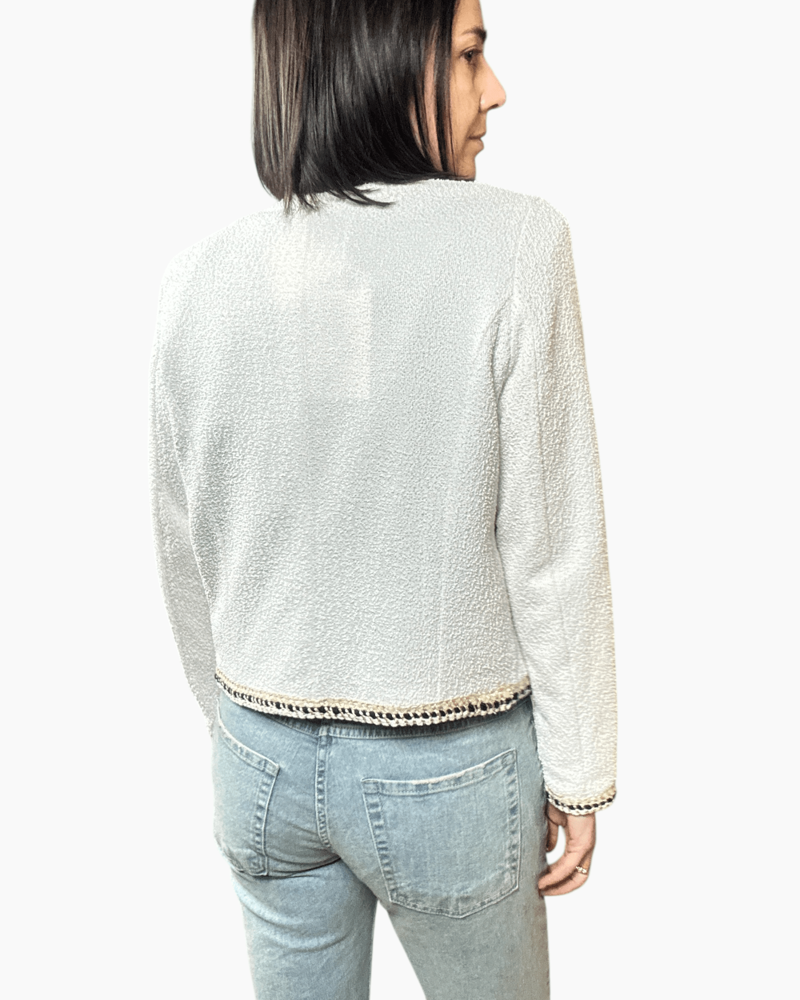 GIACCA CHANEL IN TWEED VICOLO - XE BLU ABBIGLIAMENTO