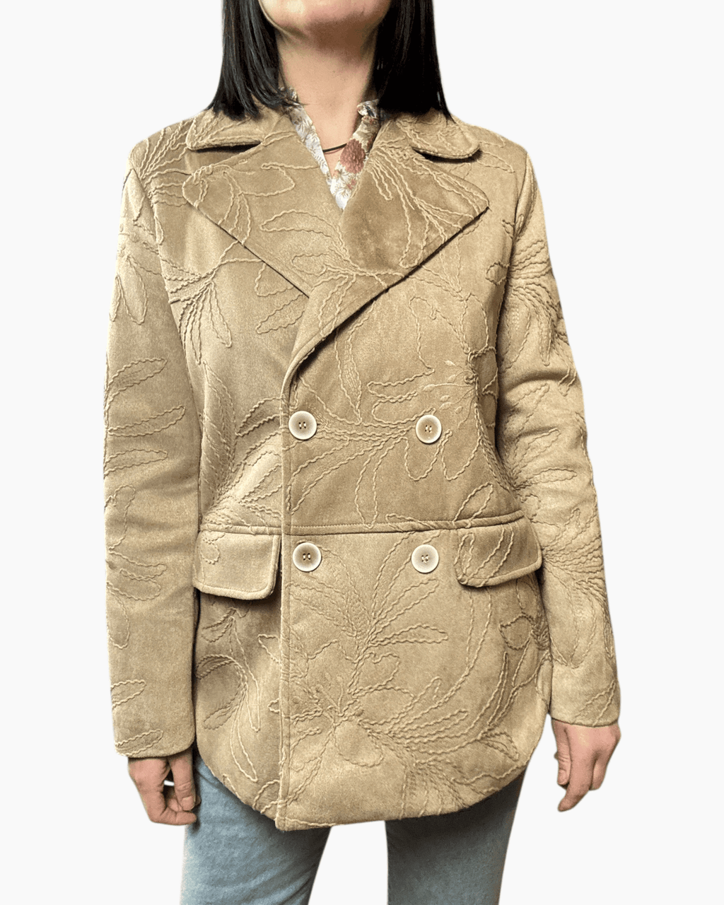 SPOLVERINO OPERATO IN SUEDE SUSY MIX - XE BLU ABBIGLIAMENTO