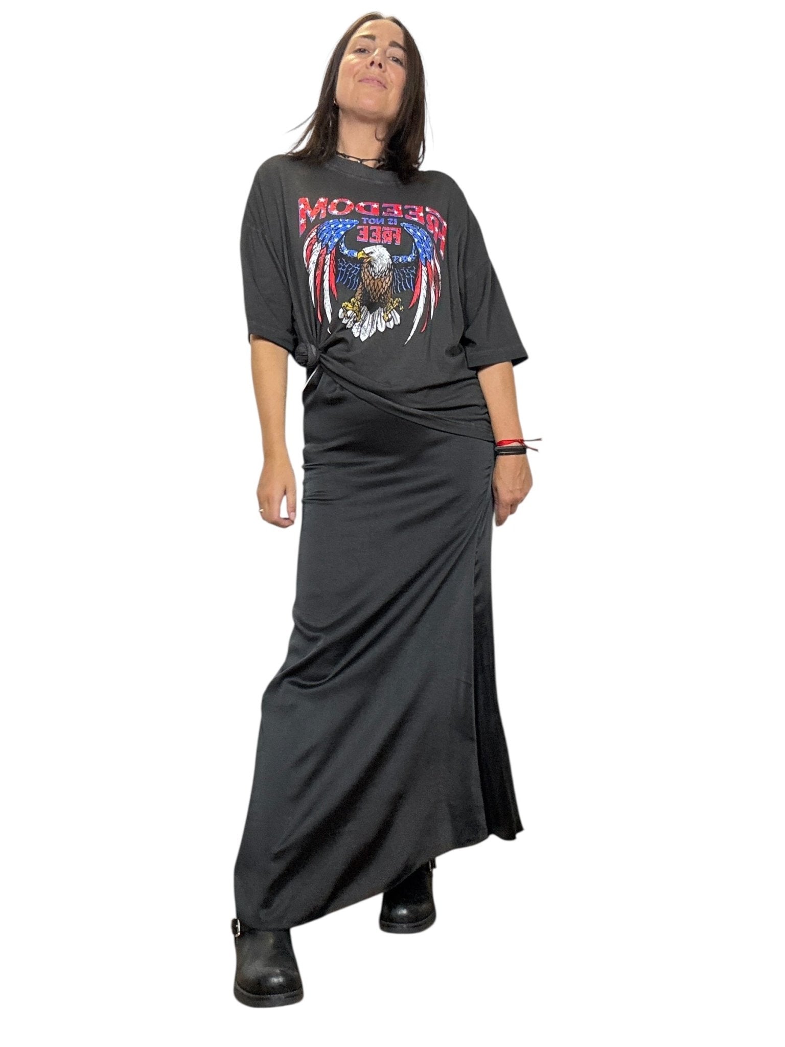 GONNA LUNGA IN SATIN HAVEONE - XE BLU ABBIGLIAMENTO