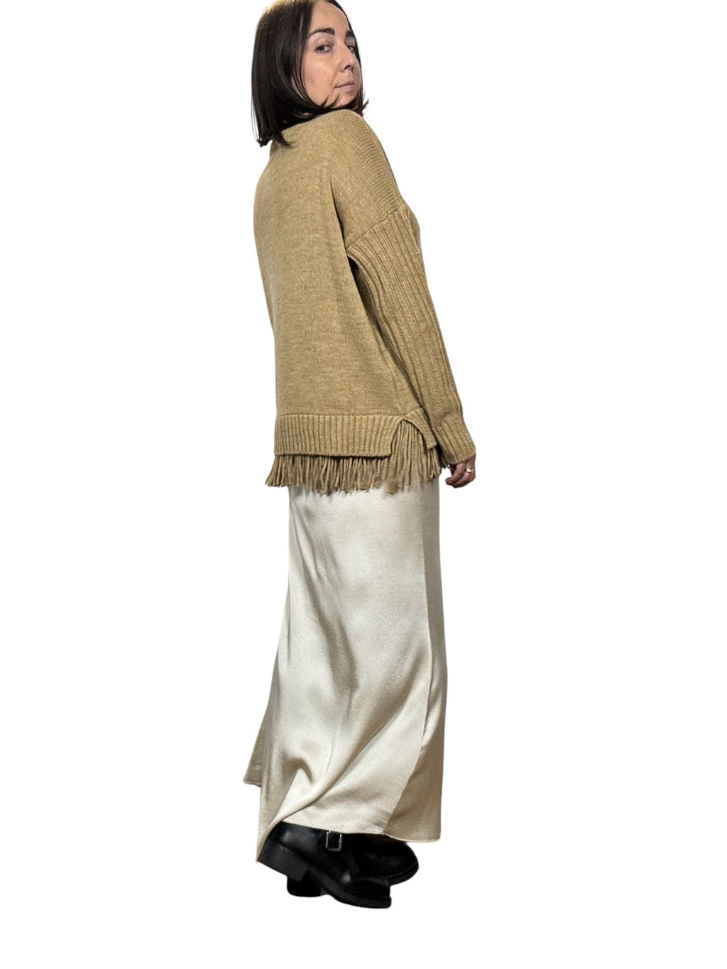 GONNA LUNGA IN SATIN HAVEONE - XE BLU ABBIGLIAMENTO