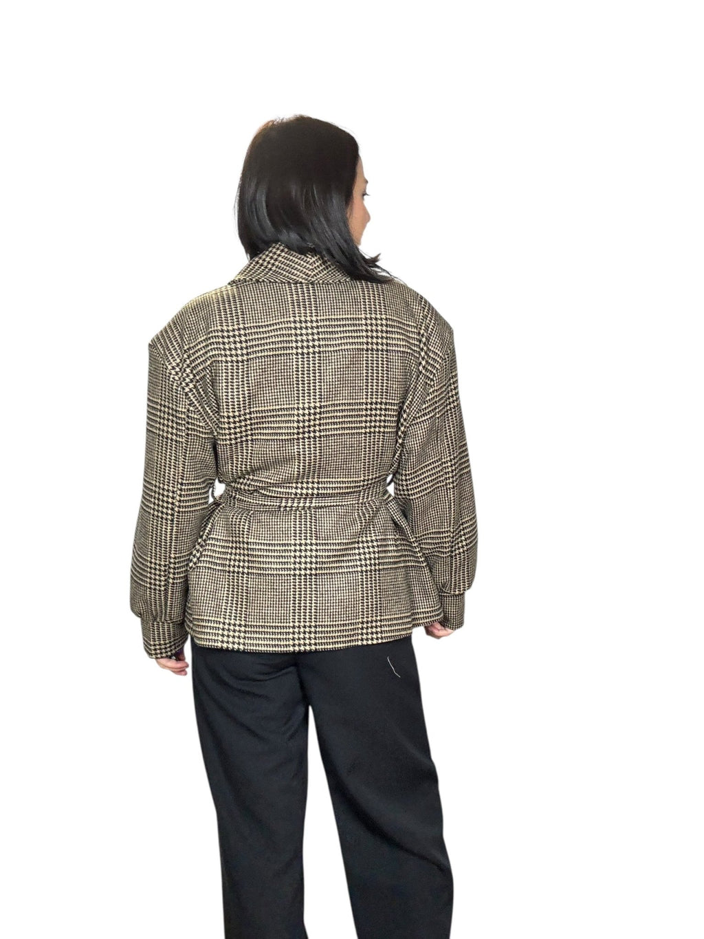 GIACCA CHECK MAXI SPALLE SUSY MIX - XE BLU ABBIGLIAMENTO