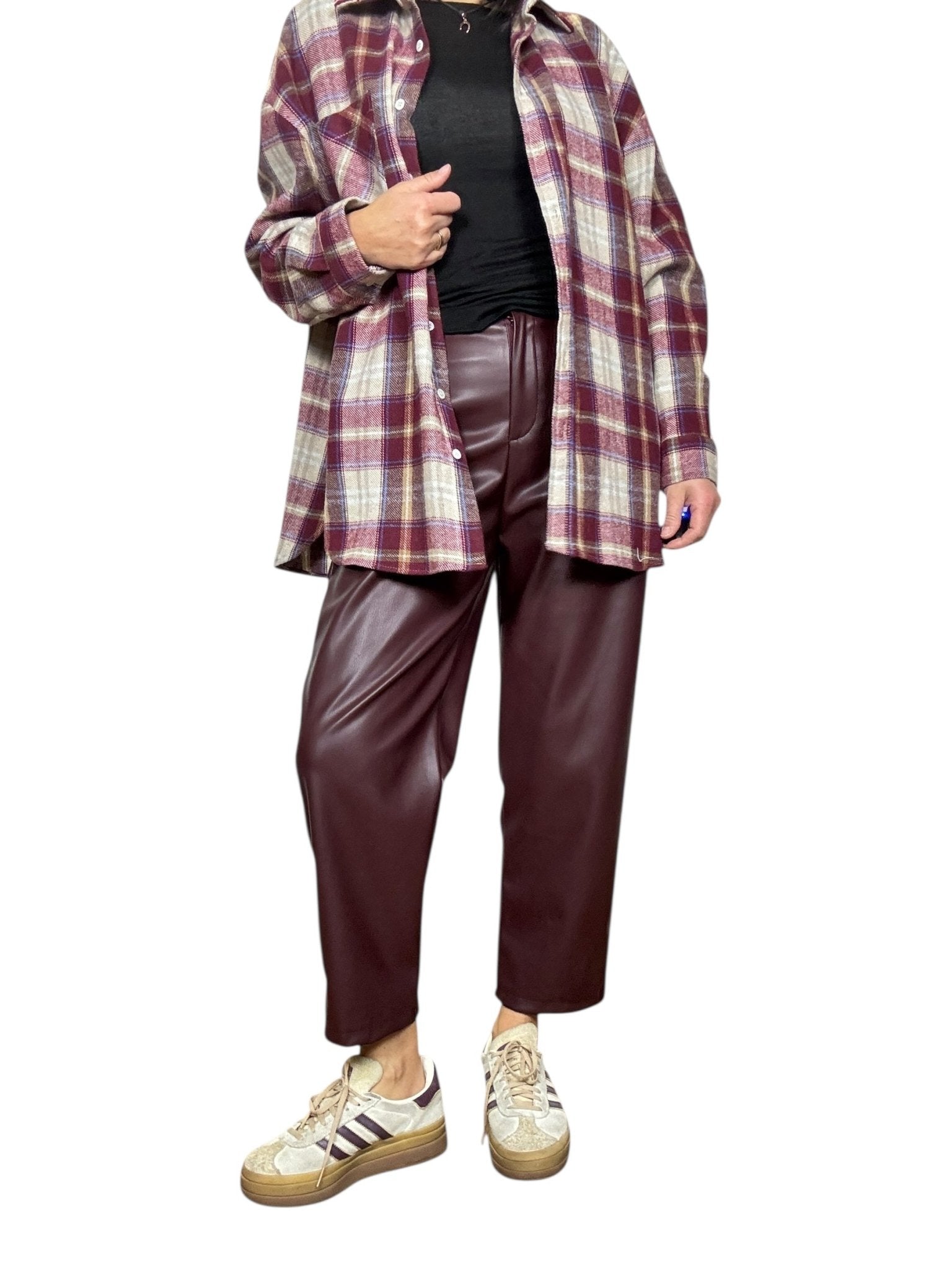 PANTALONE A UOVO IN ECOPELLE VICOLO - XE BLU ABBIGLIAMENTO