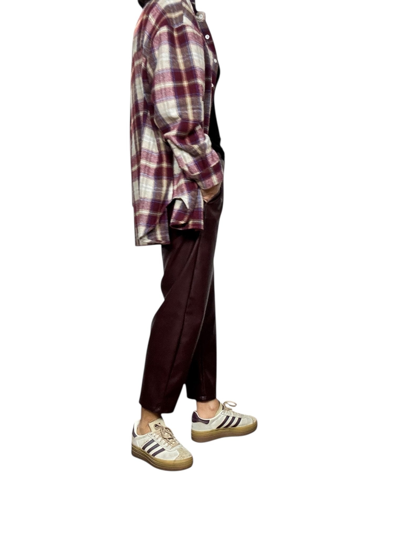 PANTALONE A UOVO IN ECOPELLE VICOLO - XE BLU ABBIGLIAMENTO