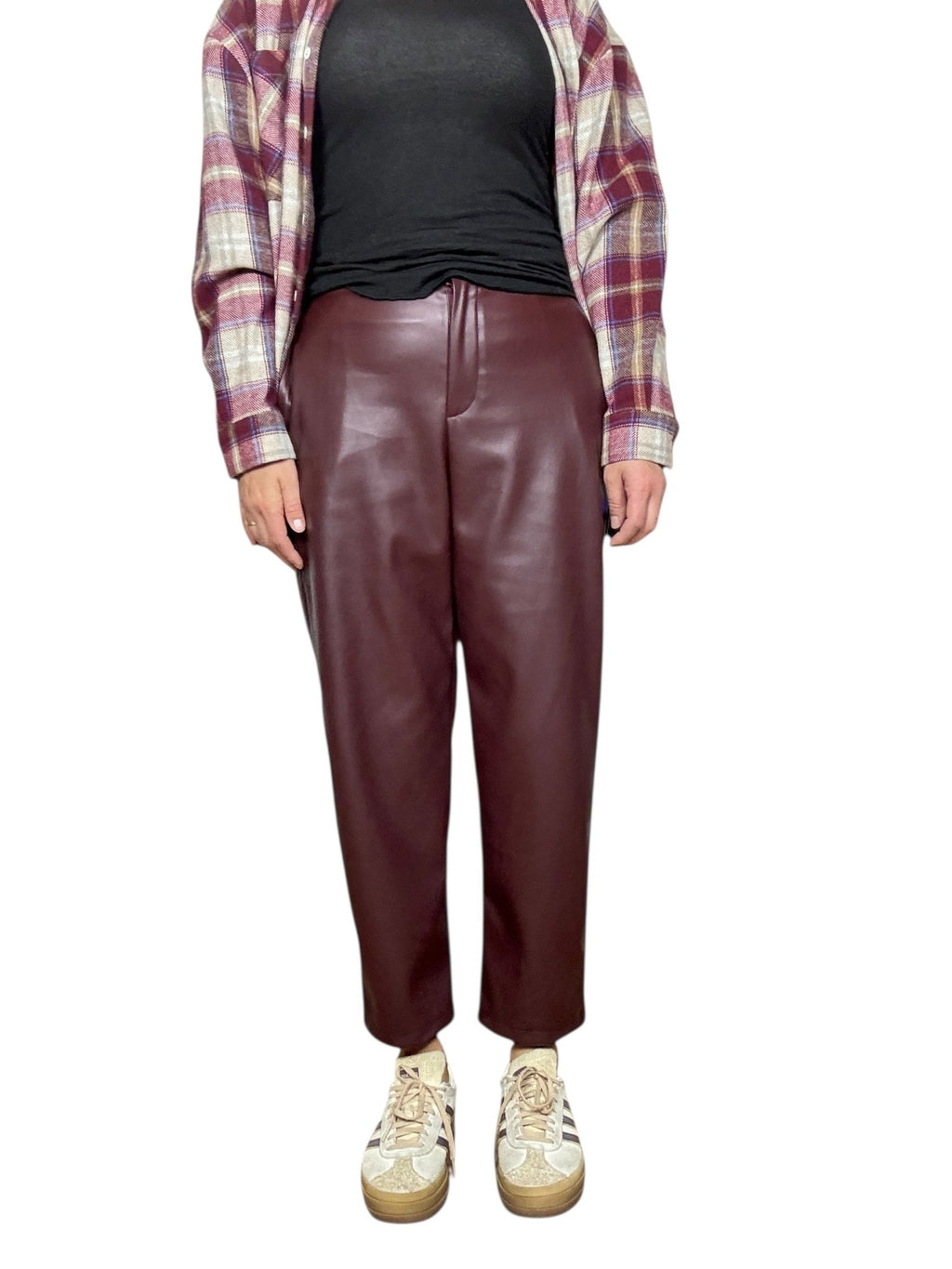 PANTALONE A UOVO IN ECOPELLE VICOLO - XE BLU ABBIGLIAMENTO