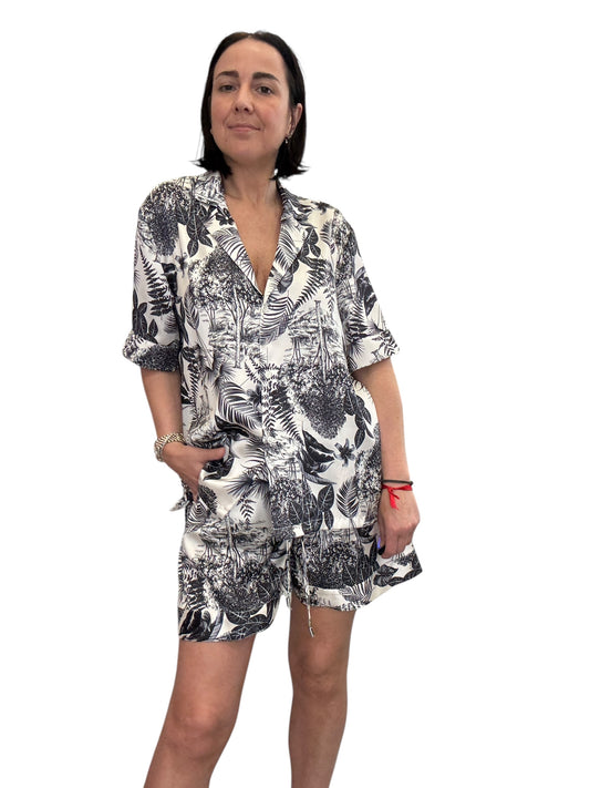 CAMICIA A FANTASIA BIANCO-NERO VICOLO