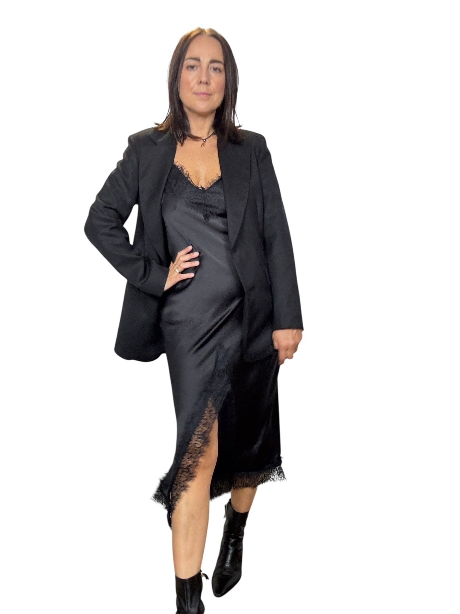 ABITO SOTTOVESTE CON SPACCO TENSIONE IN - XE BLU ABBIGLIAMENTO