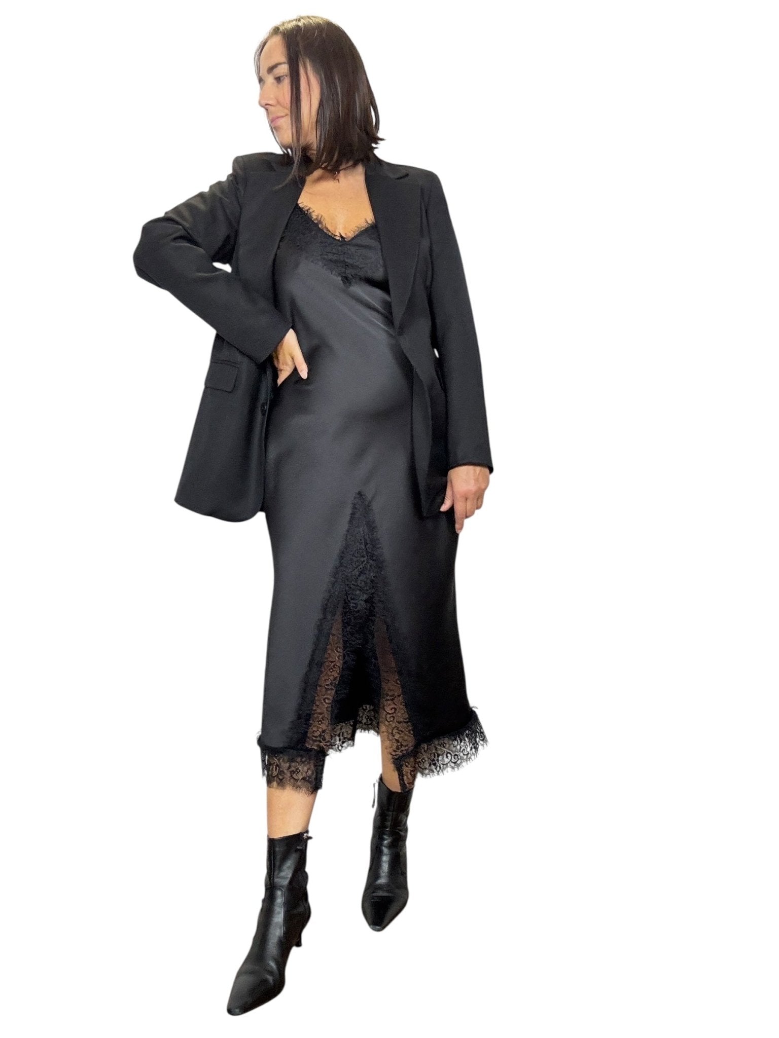 ABITO SOTTOVESTE CON SPACCO TENSIONE IN - XE BLU ABBIGLIAMENTO