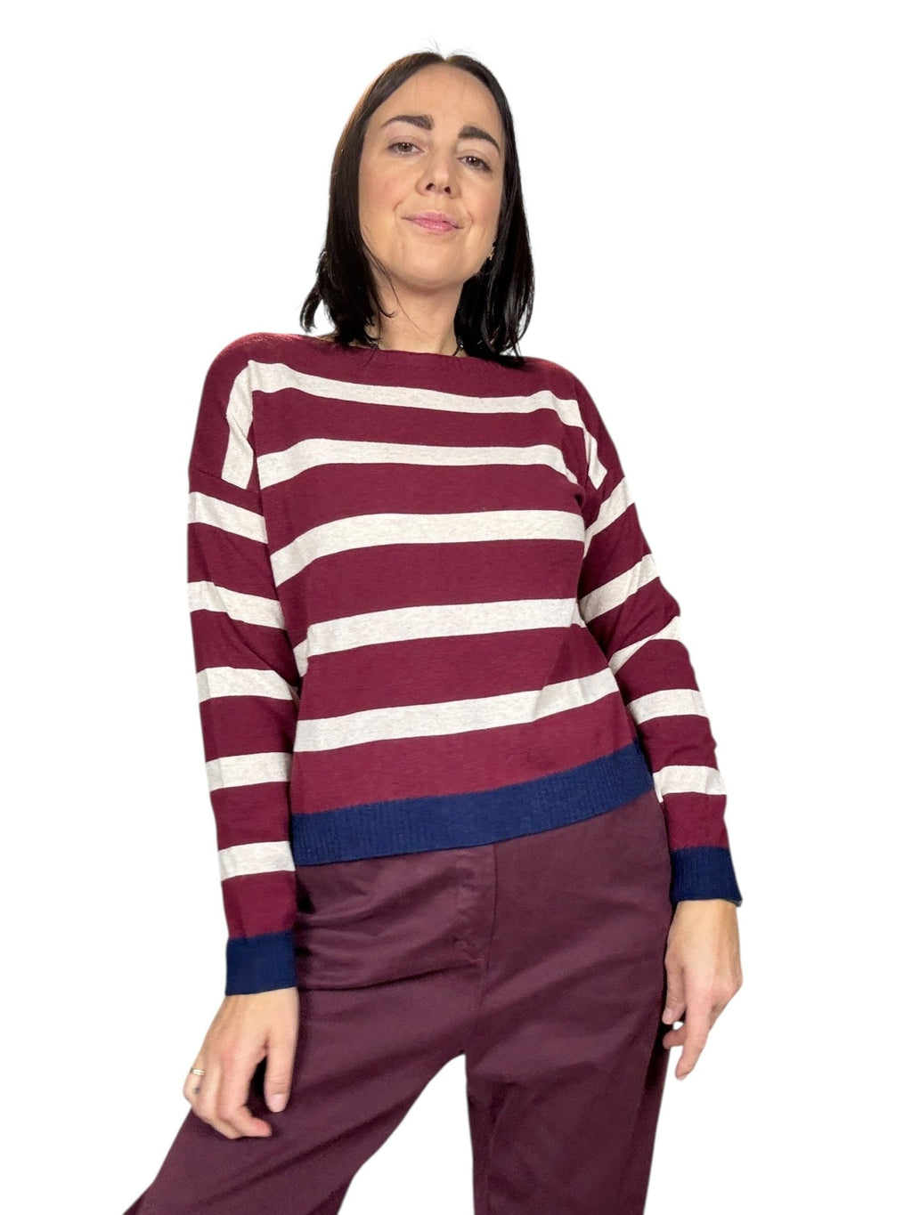 MAGLIA A RIGHE SUSY MIX - XE BLU ABBIGLIAMENTO