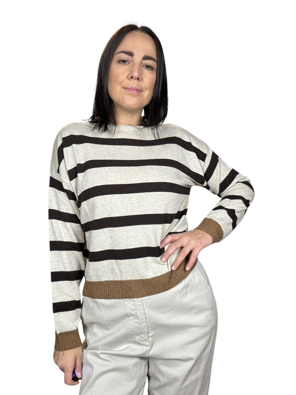 MAGLIA A RIGHE SUSY MIX - XE BLU ABBIGLIAMENTO