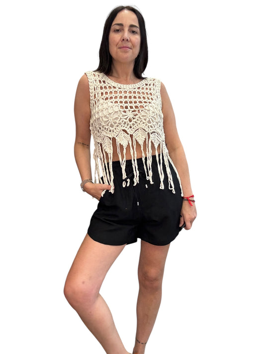 TOP CROCHET CON FRANGE SUSY MIX