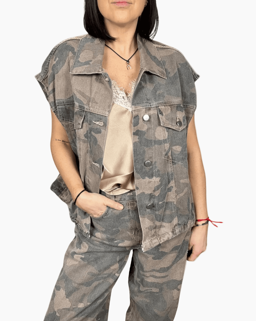 GILET MIMETICO SUSY MIX - XE BLU ABBIGLIAMENTO