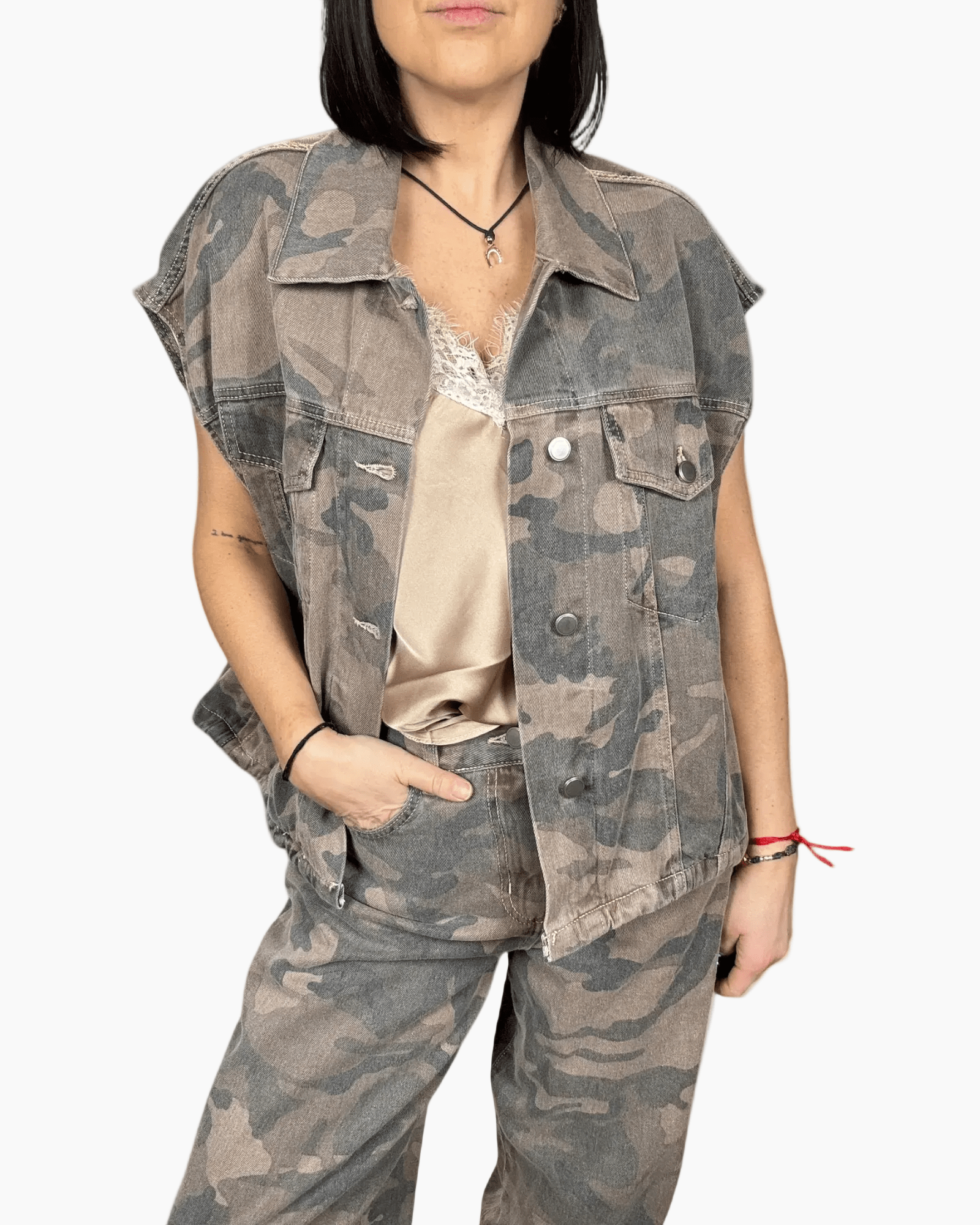 GILET MIMETICO SUSY MIX - XE BLU ABBIGLIAMENTO