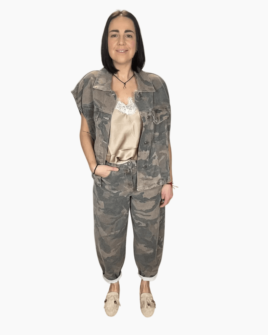 GILET MIMETICO SUSY MIX - XE BLU ABBIGLIAMENTO