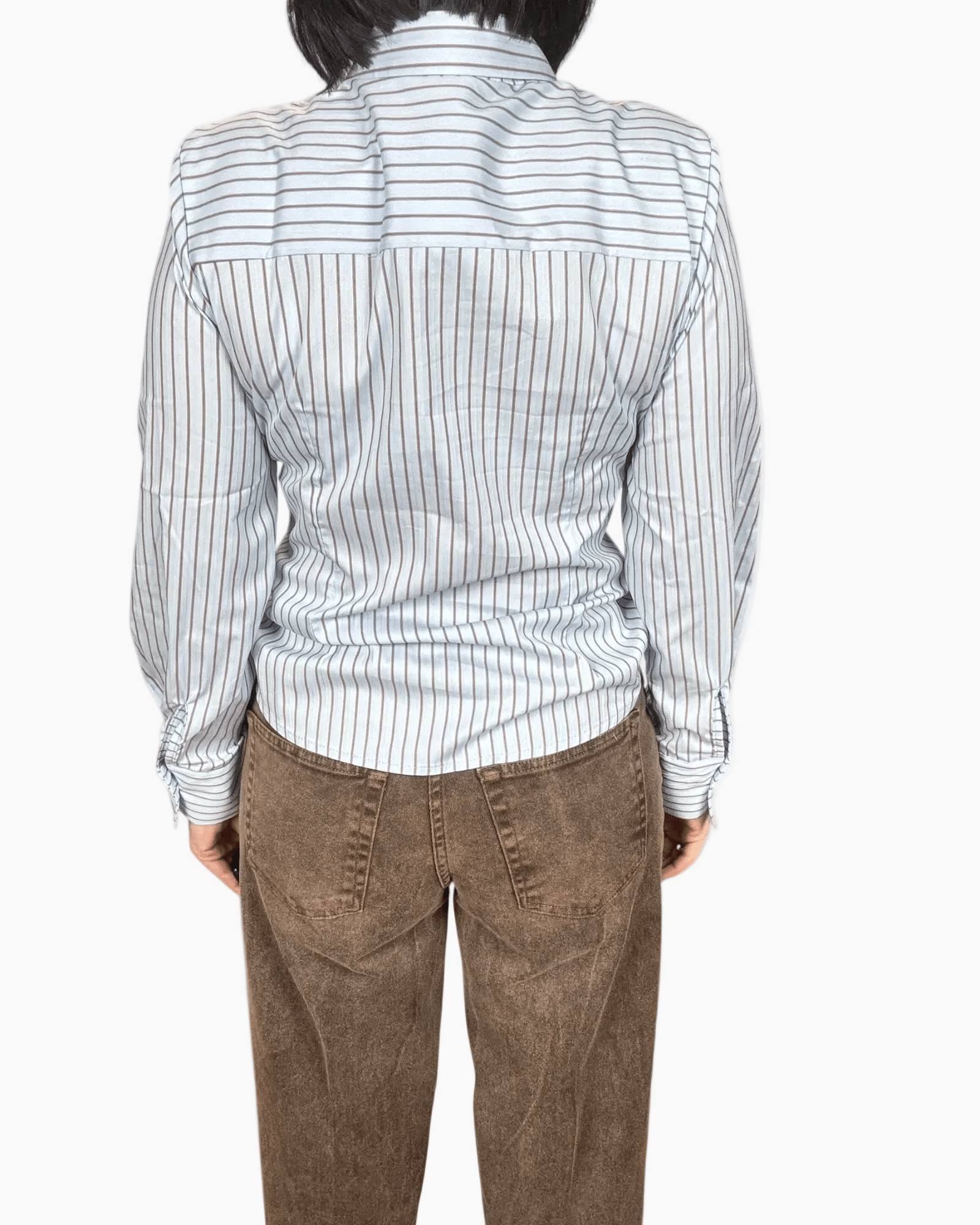 CAMICIA RIGATA CON BOTTONE GIOIELLO SUSY MIX - XE BLU ABBIGLIAMENTO