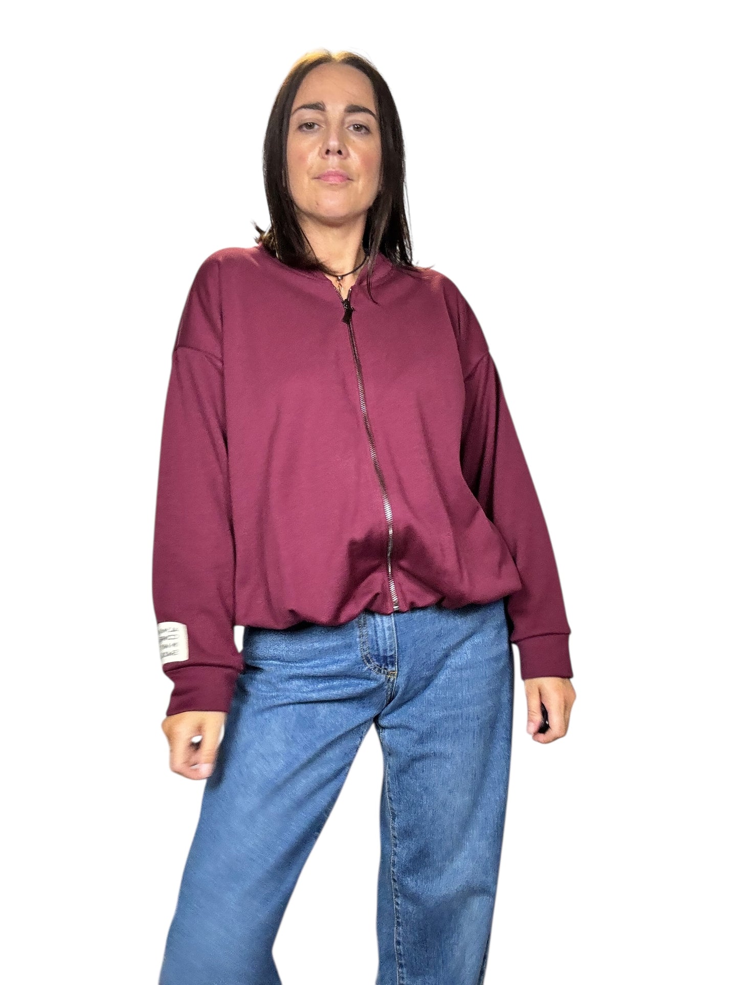 FELPA CON ZIP ED INSERTO SUSY MIX