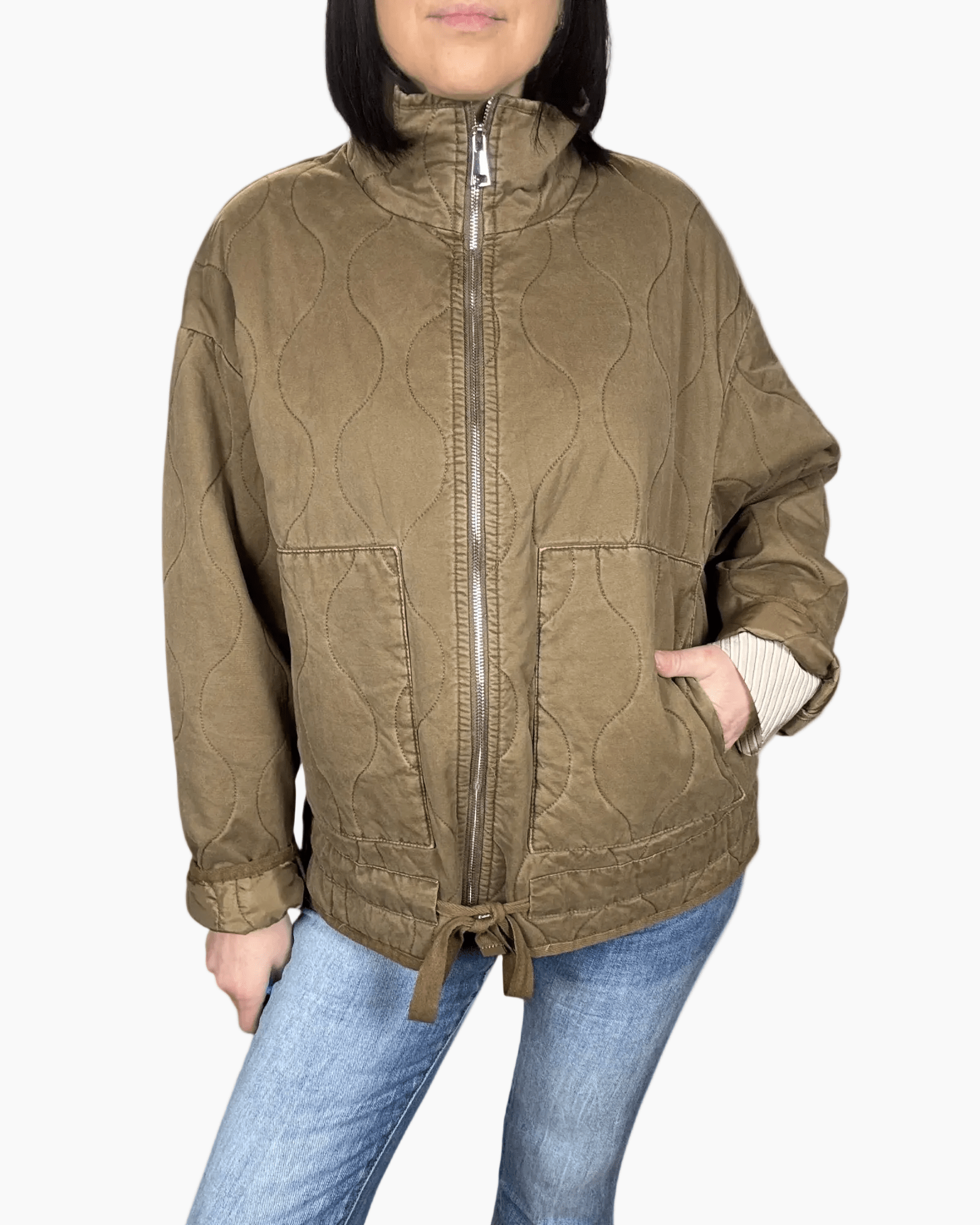 BOMBER TRAPUNTATO SUSY MIX - XE BLU ABBIGLIAMENTO