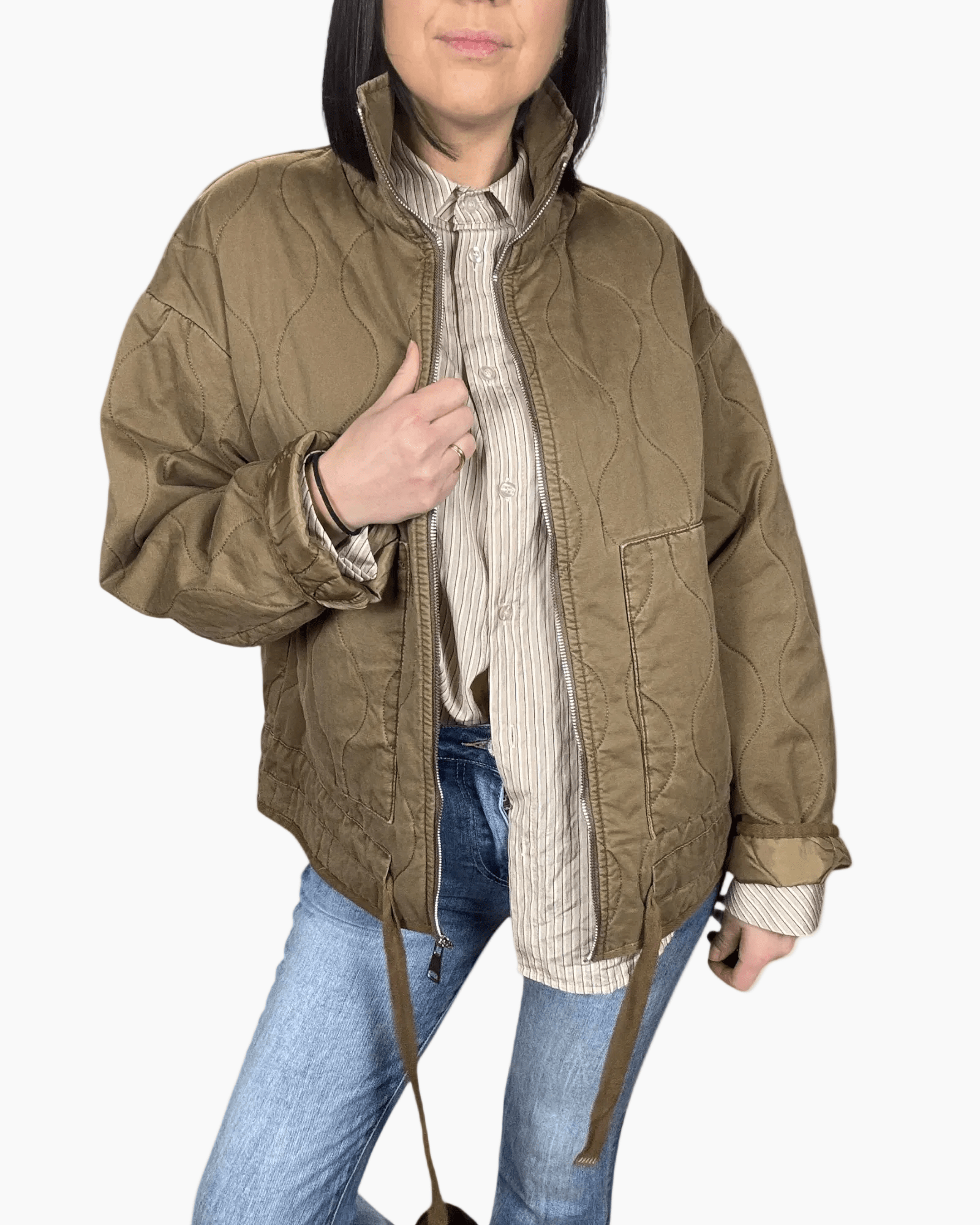 BOMBER TRAPUNTATO SUSY MIX - XE BLU ABBIGLIAMENTO