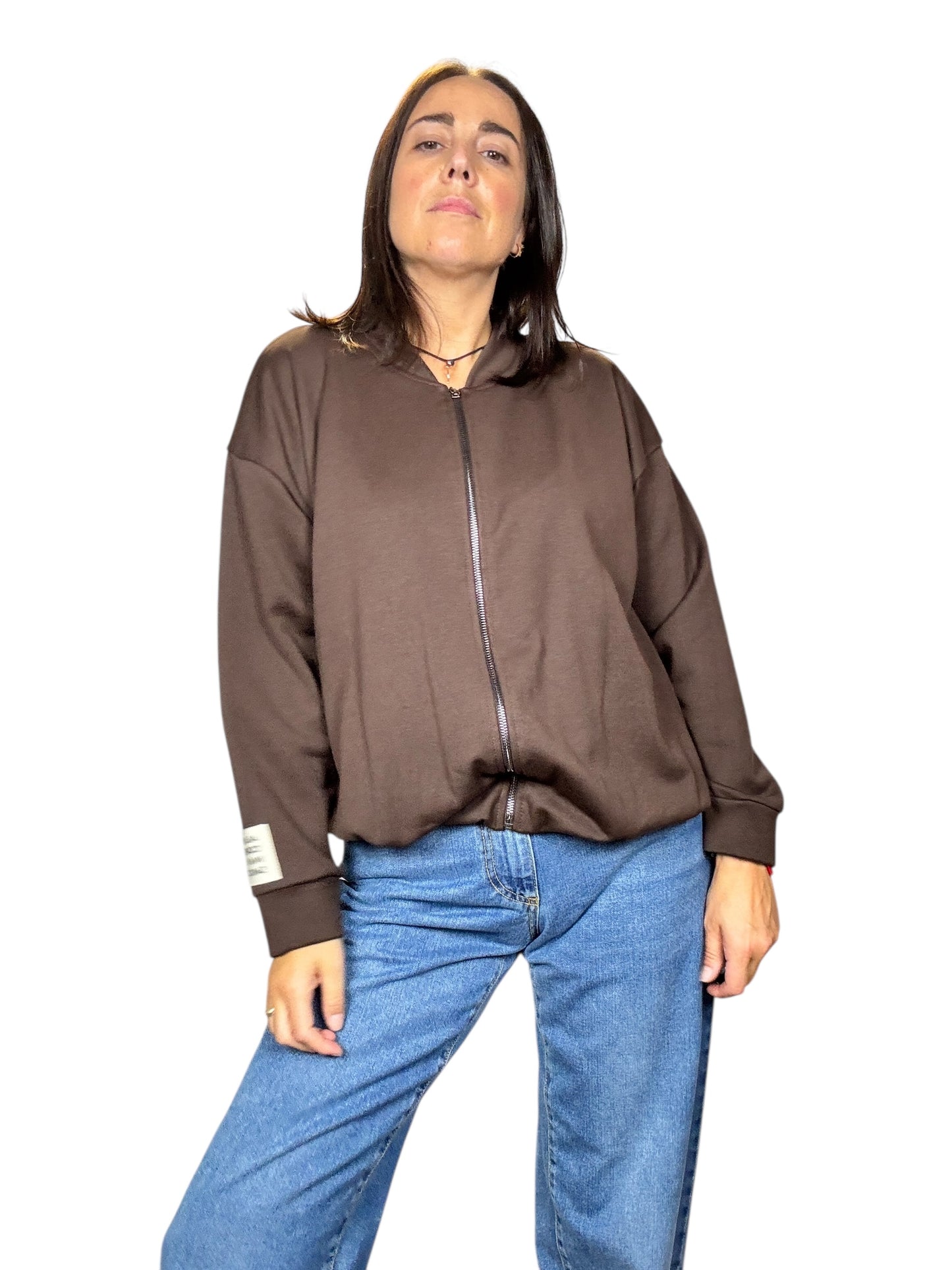 FELPA CON ZIP ED INSERTO SUSY MIX