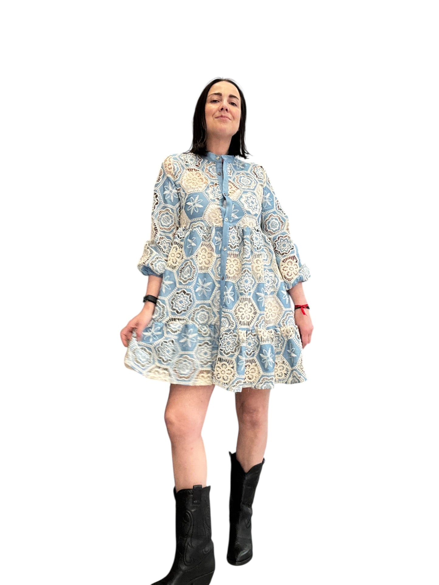 ABITO CORTO IN MACRAME' TENSIONE IN