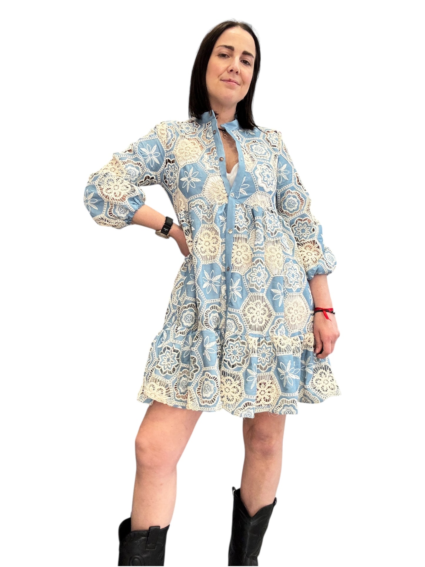 ABITO CORTO IN MACRAME' TENSIONE IN