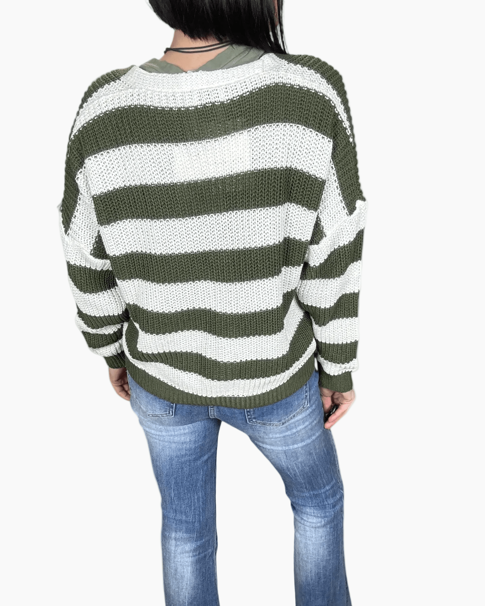 CARDIGAN A RIGHE SUSY MIX - XE BLU ABBIGLIAMENTO