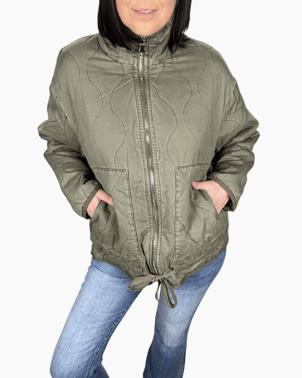 BOMBER TRAPUNTATO SUSY MIX - XE BLU ABBIGLIAMENTO