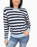 MAGLIA A RIGHE CON PROFILO SUSY MIX - XE BLU ABBIGLIAMENTO