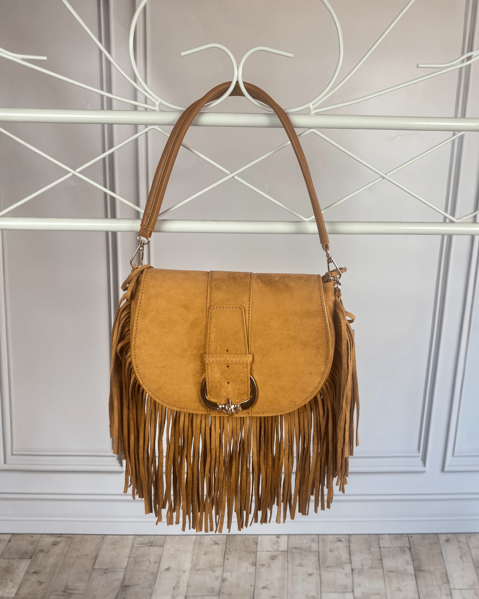 BORSA CON FRANGE SUSY MIX - XE BLU ABBIGLIAMENTO