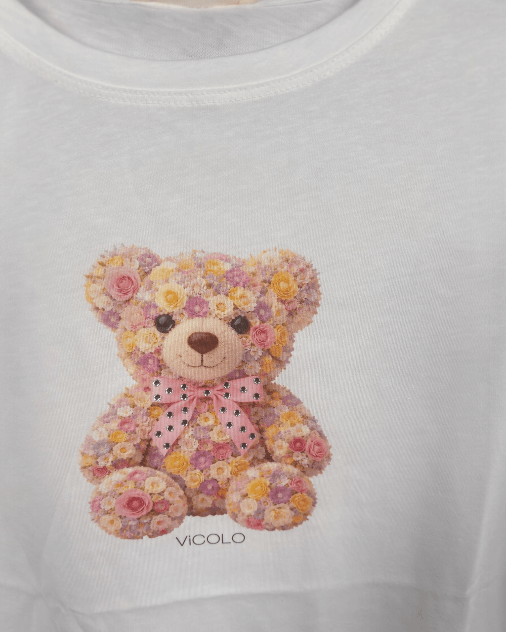 T - SHIRT ORSETTO STRASS VICOLO - XE BLU ABBIGLIAMENTO