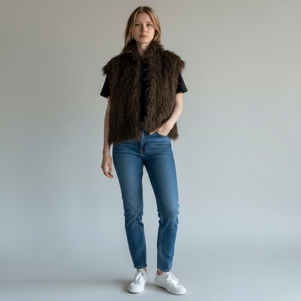 GIUBBINO IN ECOPELLE + GILET IN MONGOLIA SUSY MIX