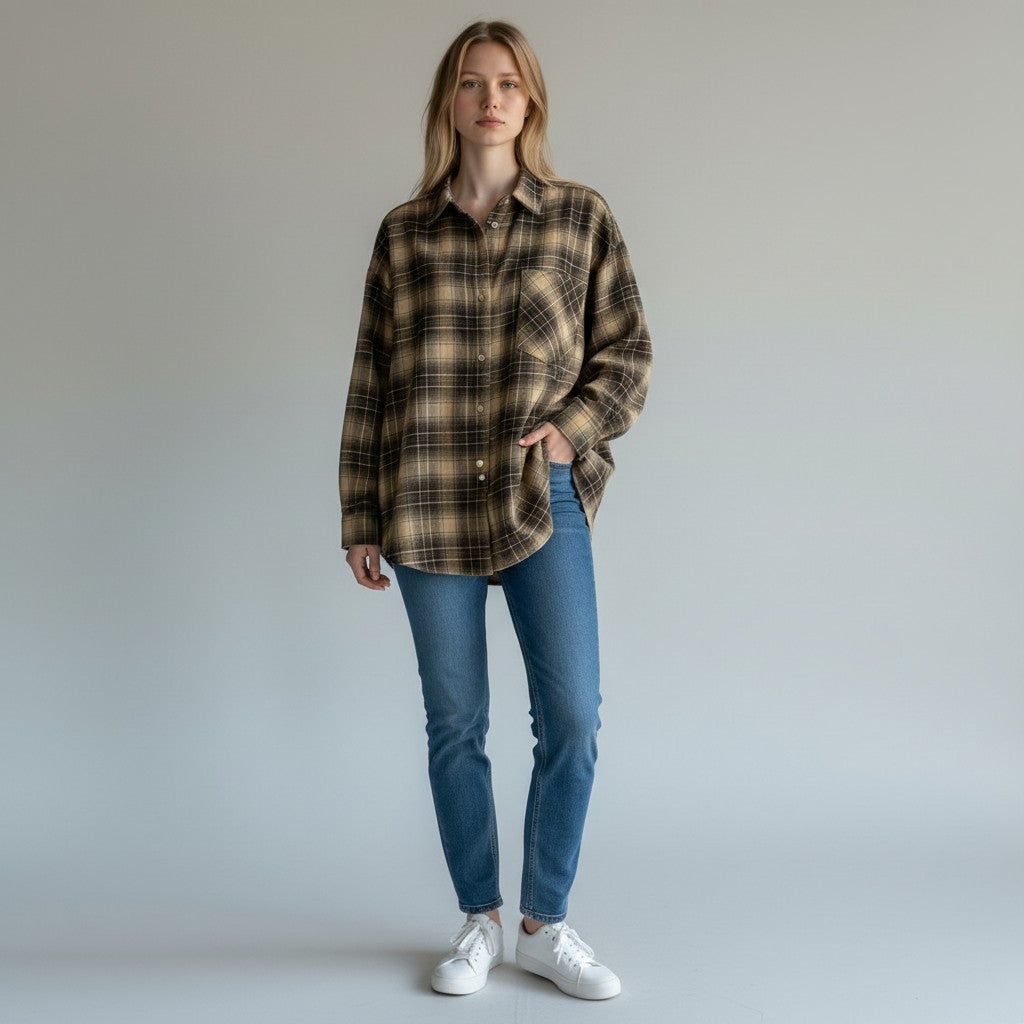 CAMICIA CHECK MARRONE SUSY MIX