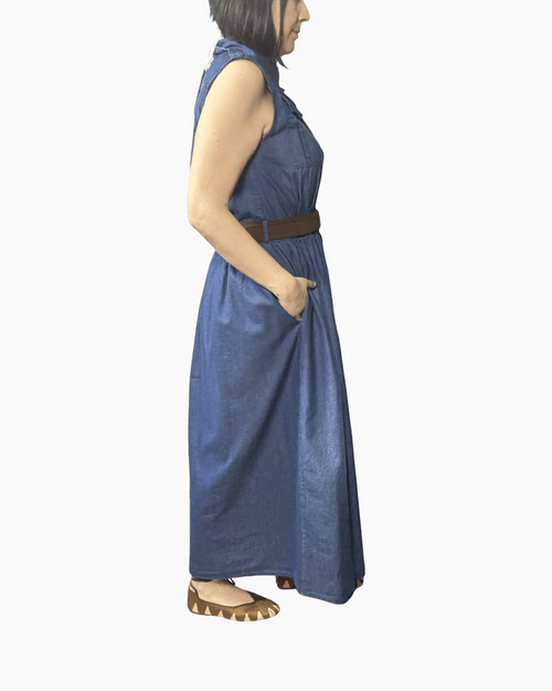 ABITO A CHEMISIER IN CHAMBRAY SUSY MIX - XE BLU ABBIGLIAMENTO