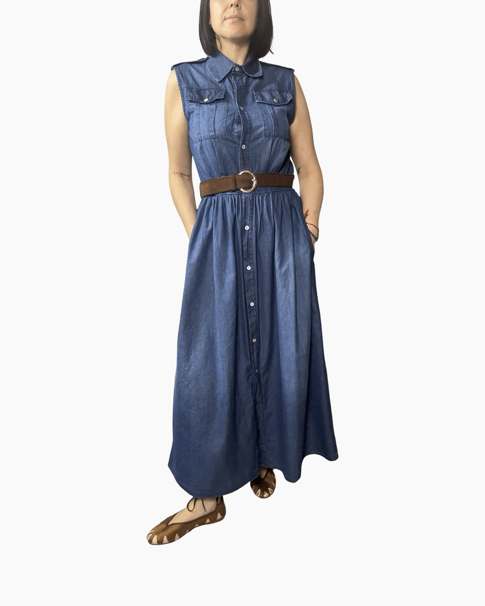 ABITO A CHEMISIER IN CHAMBRAY SUSY MIX - XE BLU ABBIGLIAMENTO