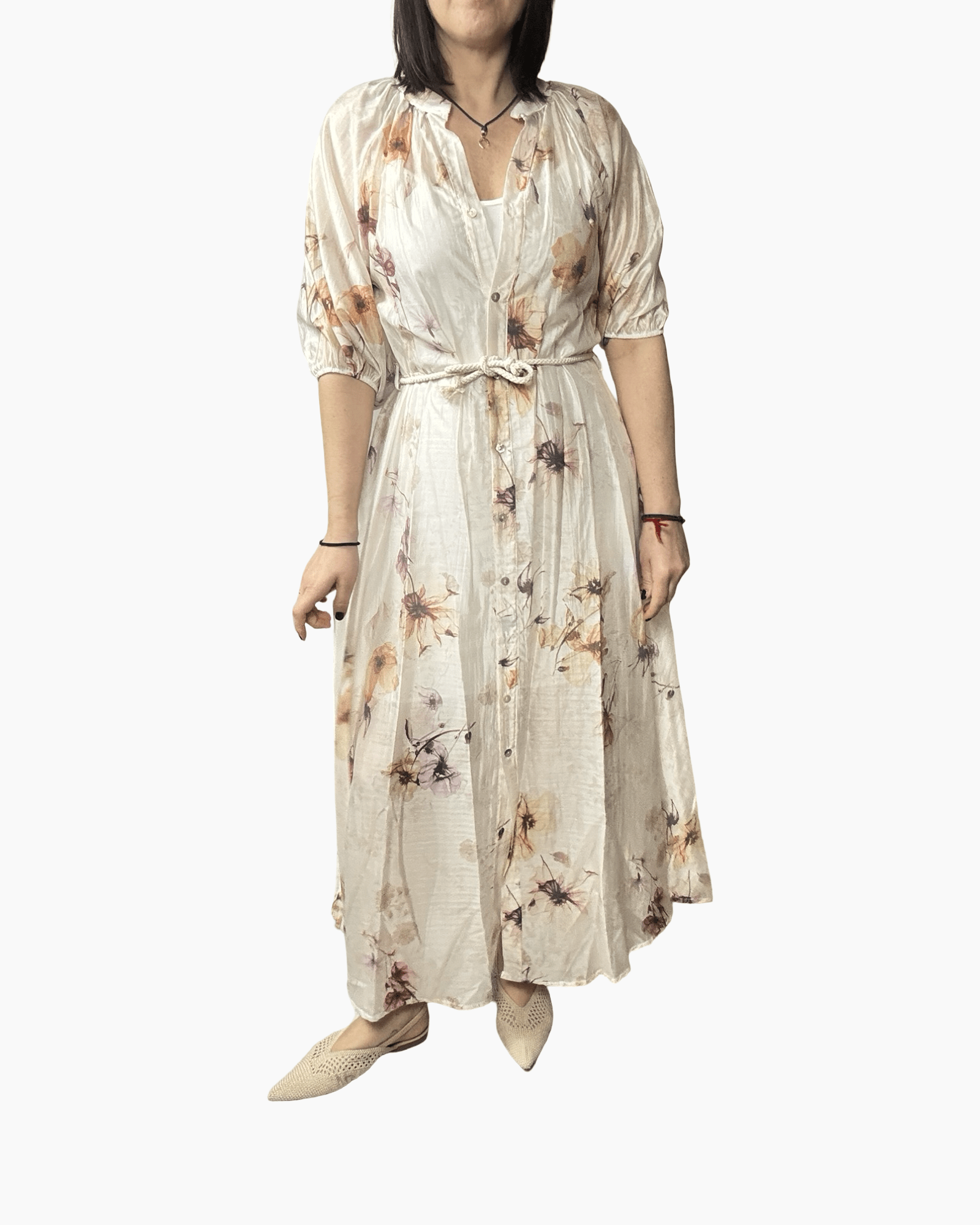 ABITO A FIORI GRANDI SUSY MIX - XE BLU ABBIGLIAMENTO