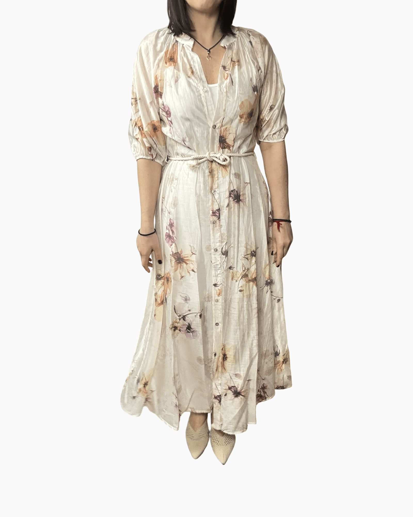 ABITO A FIORI GRANDI SUSY MIX - XE BLU ABBIGLIAMENTO